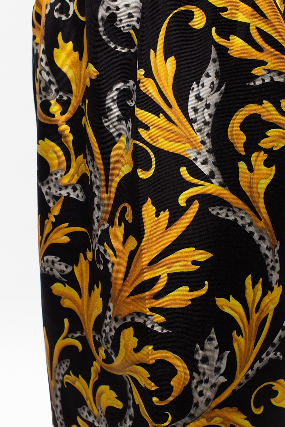 Versace Barocco-printed silk trousers | Men's Clothing | IetpShops